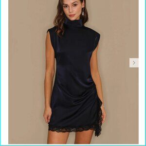 RIHOAS Blue Turtle Lace Mini Dress